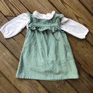 H&M corduroy dress with lace neck onesie (9-12 mo)